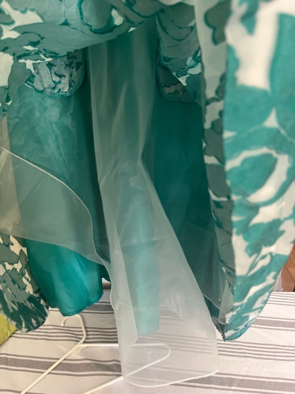 Teal Floral Maxi Dress with Defined Waist - Women - Picture 4 of 6